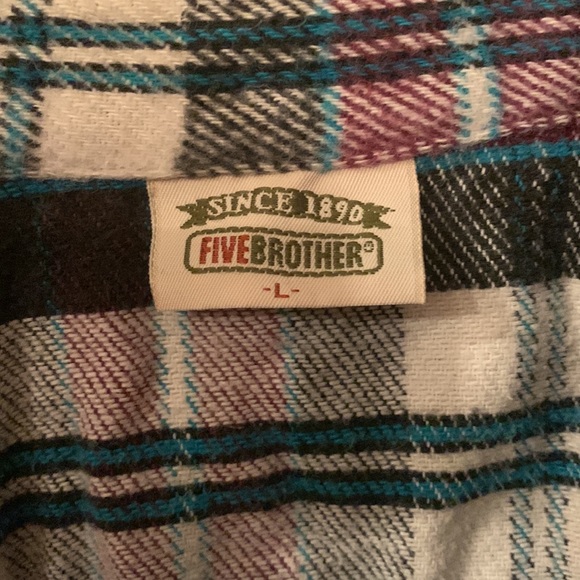Five Brothers Heavyweight Durable Flannel Shirt Sz L - Picture 2 of 5